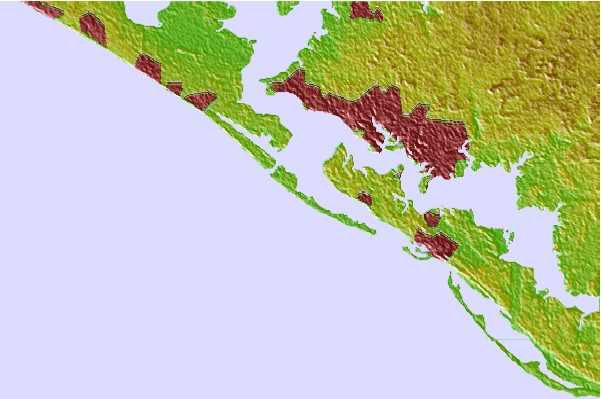 Surf breaks located close to Shell Island