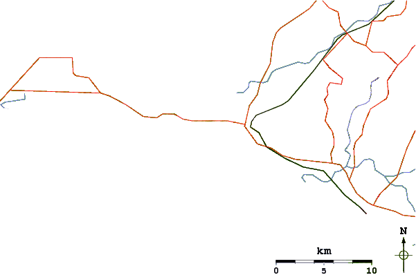 Roads and rivers around Shelly Beach