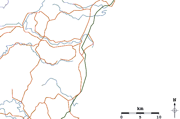 Roads and rivers around Shelly Beach