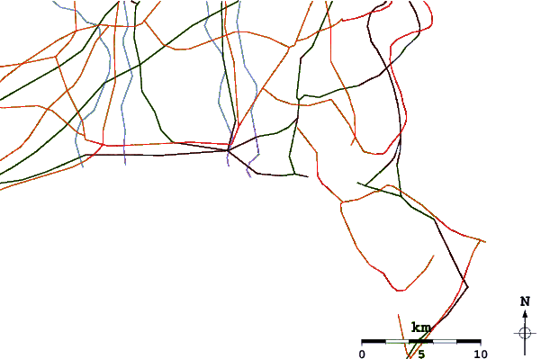 Roads and rivers around Shichirigahama