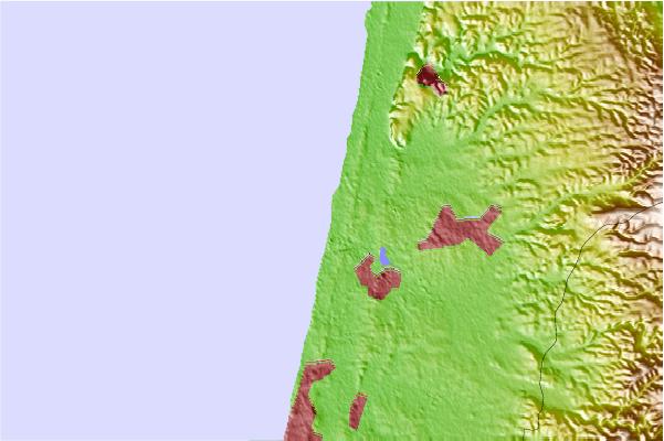 Surf spots located close to Shonit Beach Caesarea