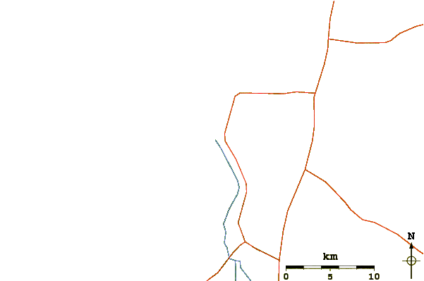Roads and rivers around Sidi Moussa D'Aglou Plage