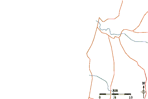 Roads and rivers around Sidi Kaouki