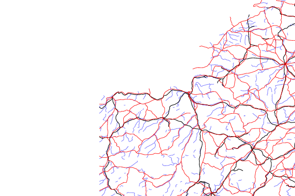 Roads and rivers around Sikhjalma