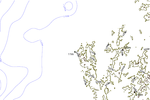 Shoreline around Simpsons Reef