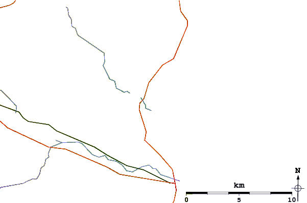 Roads and rivers around Sinclair's Bay
