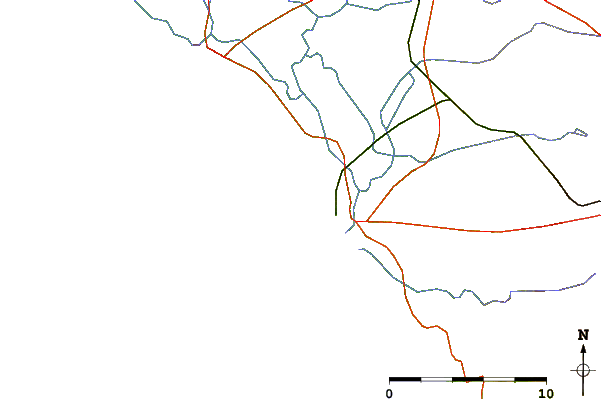 Roads and rivers around Sion sur l'Ocean