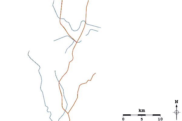 Roads and rivers around Siriu
