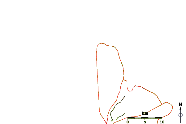 Roads and rivers around Six Men's Bay
