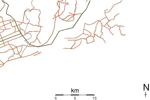 Roads and rivers around Smaills Beach