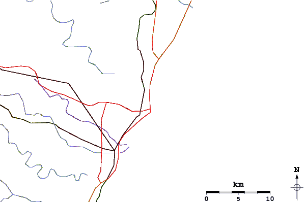 Roads and rivers around Snake Park