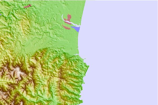 Surf spots located close to Sosanji Rivermouth