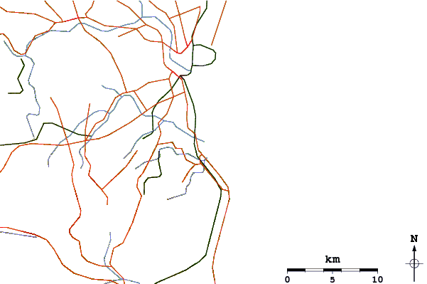 Roads and rivers around Sosanji Rivermouth