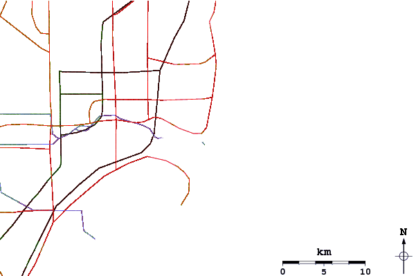 Roads and rivers around South Beach (Miami)