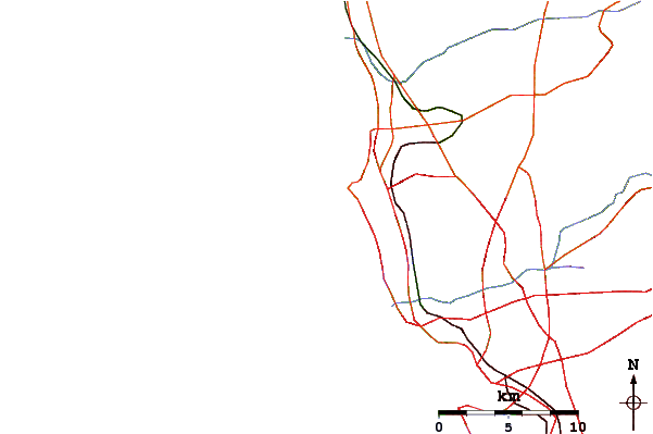 Roads and rivers around South Bird Rock