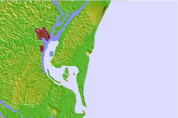 Surf breaks located close to South End