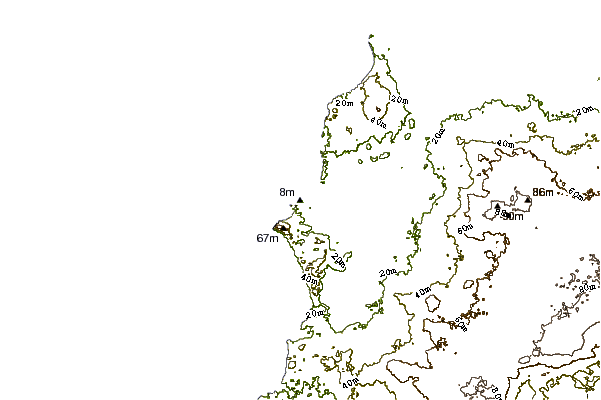 Shoreline around Spits