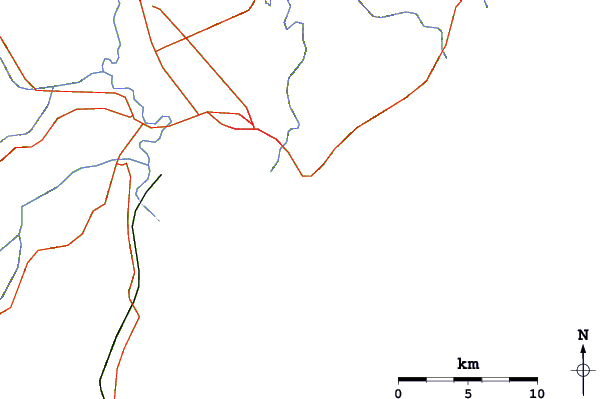 Roads and rivers around Sponge bay