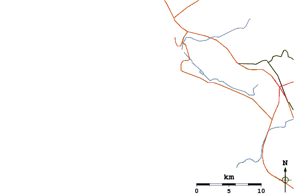 Roads and rivers around Spooners Cove
