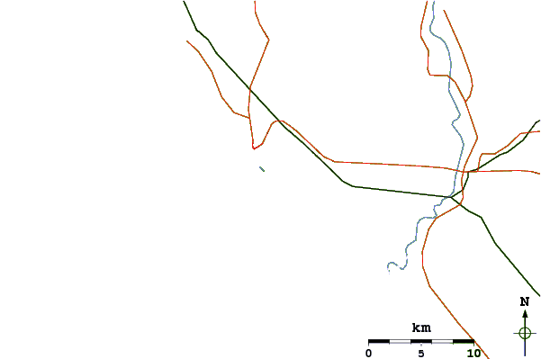 Roads and rivers around Stone Islands Peaks