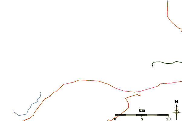 Roads and rivers around Stoney Gap