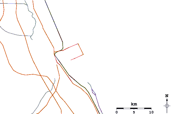 Roads and rivers around Stuart Public Beach