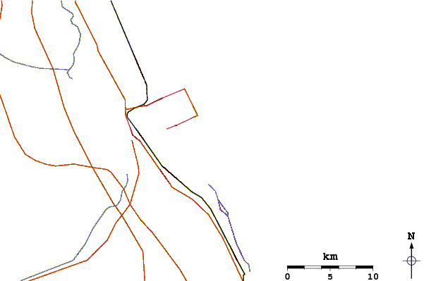 Roads and rivers around Stuart Rocks