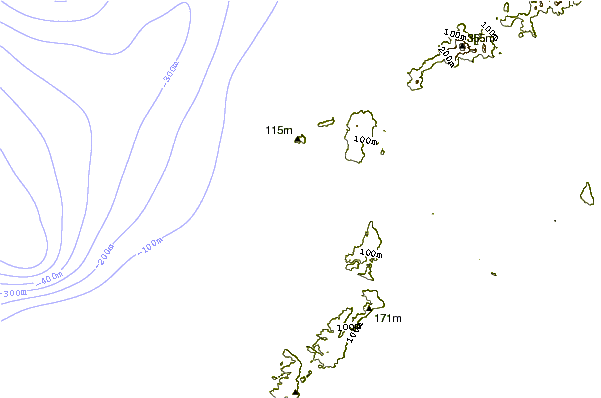Shoreline around Sunabe Seawall