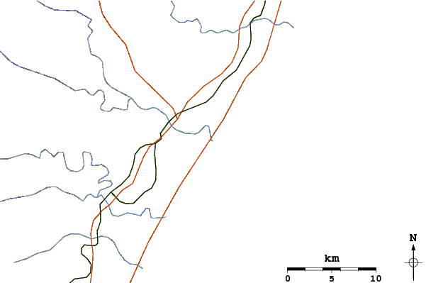 Roads and rivers around Sunrise