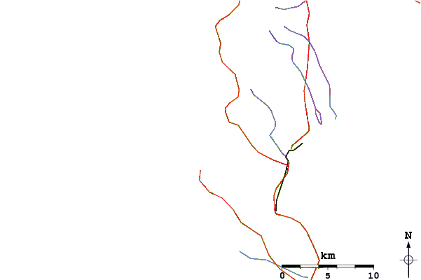Roads and rivers around Sunset