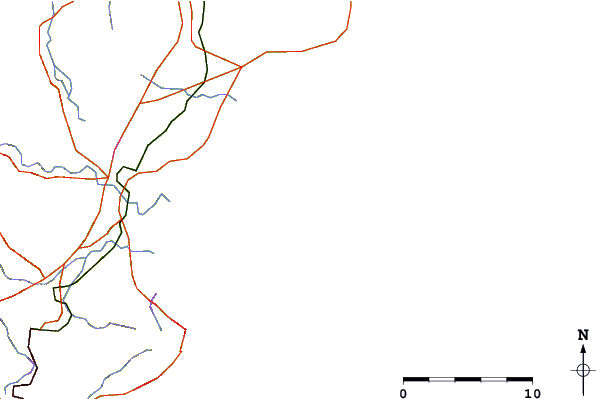 Roads and rivers around Sunset