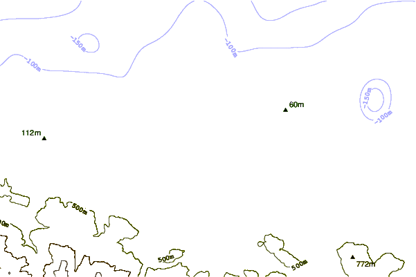 Shoreline around Super green