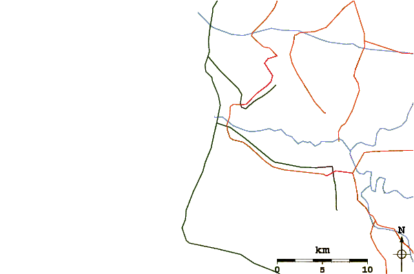Roads and rivers around Surf Beach