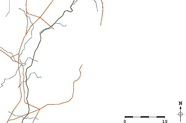 Roads and rivers around Swansea Beach