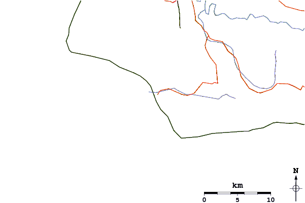 Roads and rivers around Tarantulas