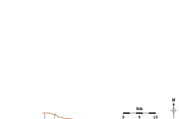 Roads and rivers around Tarawai