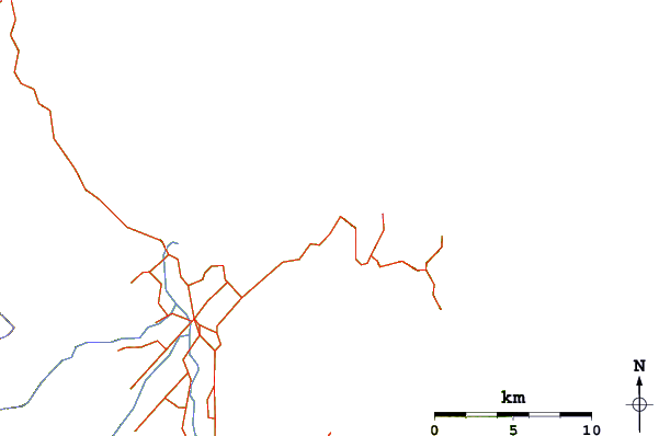 Roads and rivers around Tata Beach