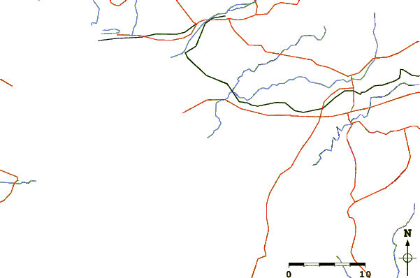 Roads and rivers around Tivives