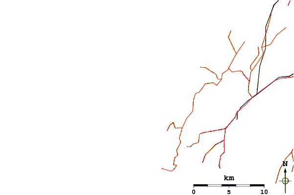 Roads and rivers around Te Ikaamaru Bay