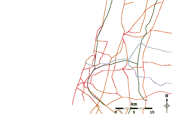 Roads and rivers around Tel Baruch North Beach