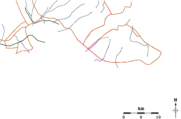 Roads and rivers around Tennis Courts