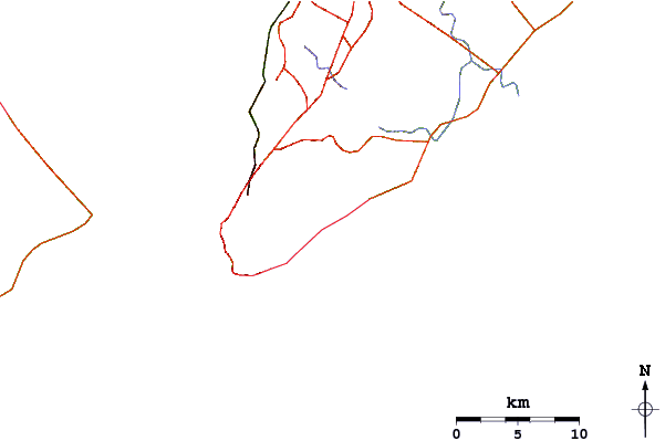 Roads and rivers around Tercera Ponte