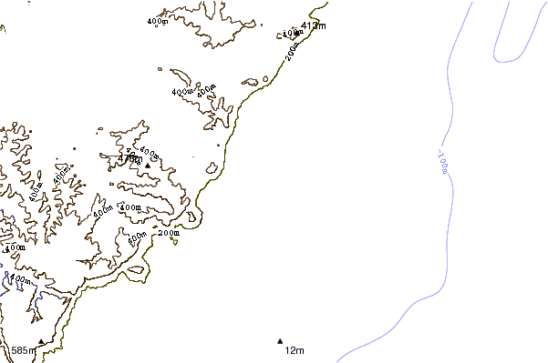 Shoreline around The Bombie