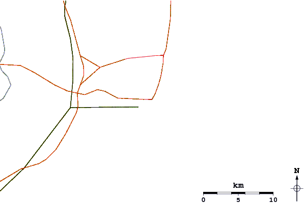 Roads and rivers around The Inlet and Pier