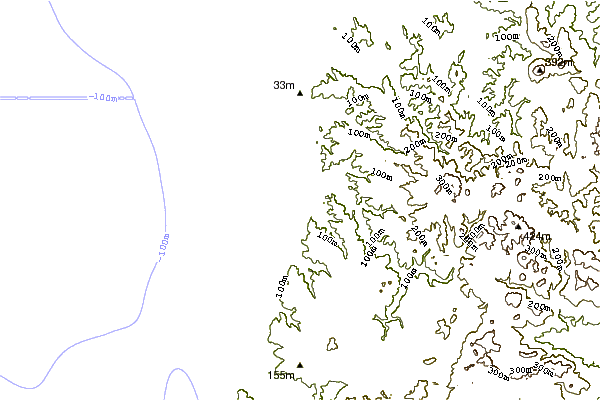 Shoreline around The Reef