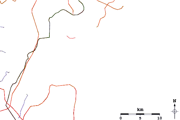 Roads and rivers around The Wedge