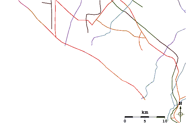 Roads and rivers around The Wedge