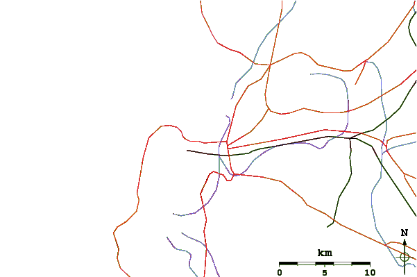 Roads and rivers around The Wedge