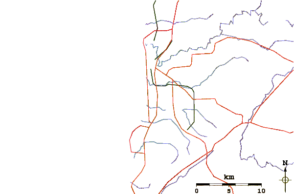 Roads and rivers around The Trough