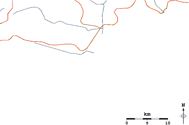 Roads and rivers around The Wedge
